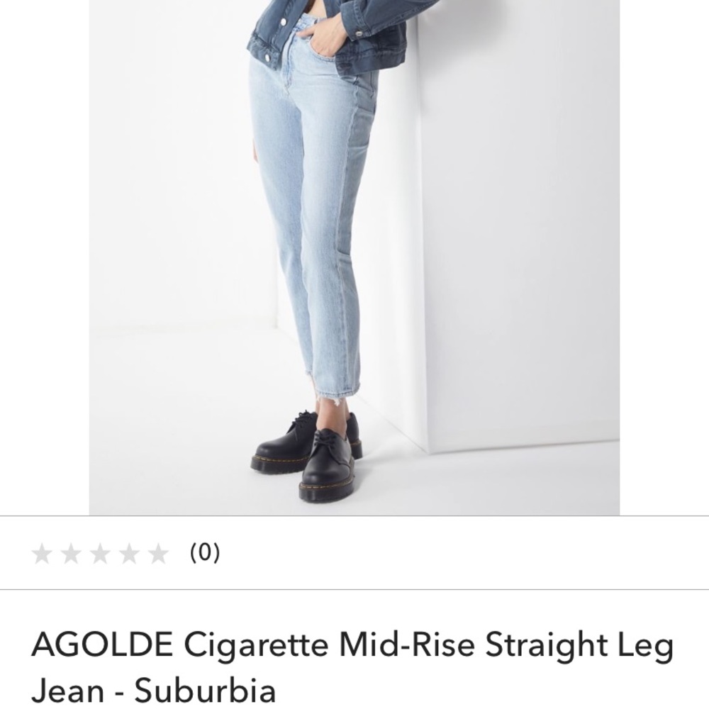 AGOLDE Cigarette Mid-Rise Straight Jeans- SUBURBIA